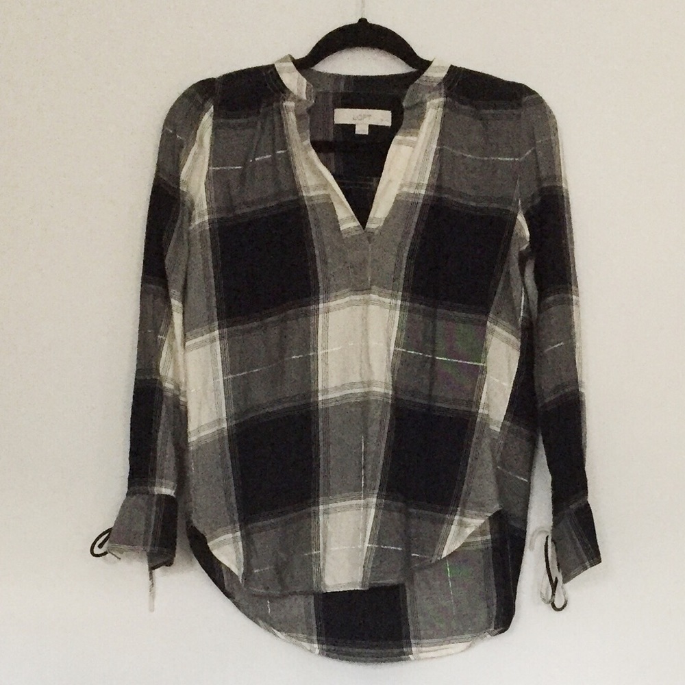 LOFT Plaid Blouse